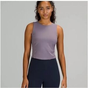 Lululemon Workout Cropped Tank Top Sleeveless Athletic Purple Size 8